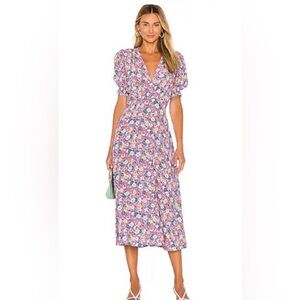 NWT Faithfull the Brand | Marie-Louise Floral Puff Sleeve Midi Dress Size 2 / XS